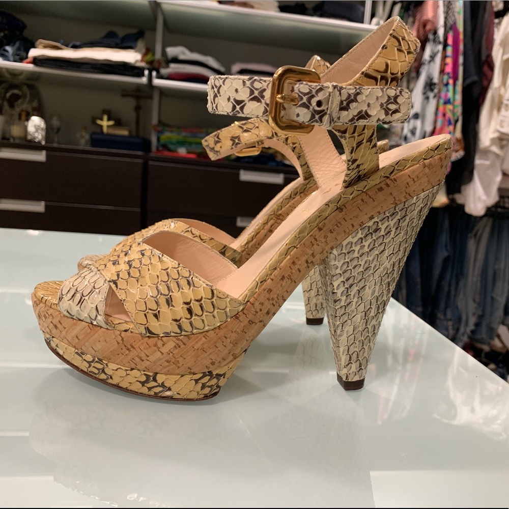 Prada animal print sandals